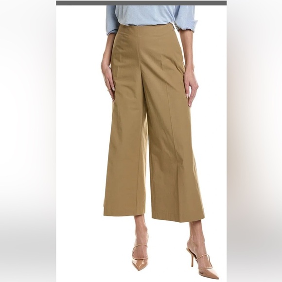 Lafayette 148 New York Bowery Wide leg Pant In Tan Size 12 Large - Picture 1 of 13